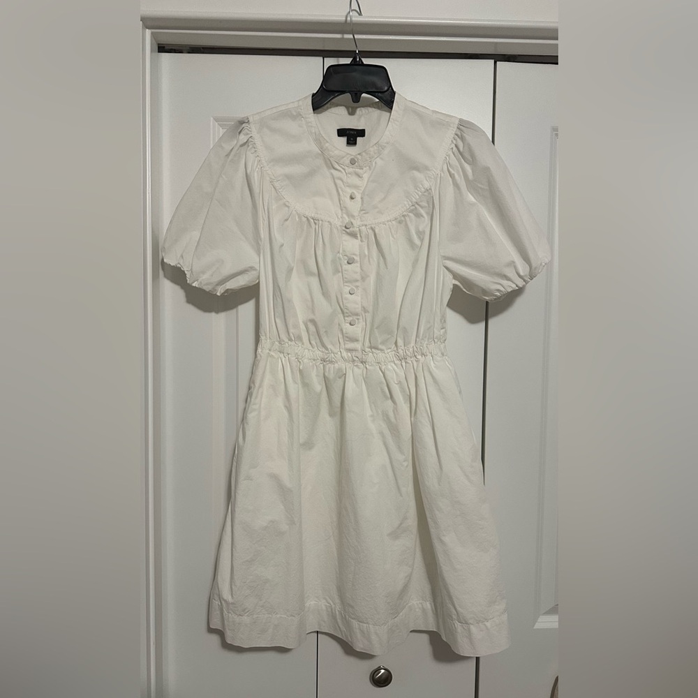 I crew White Puff Sleeve Dress